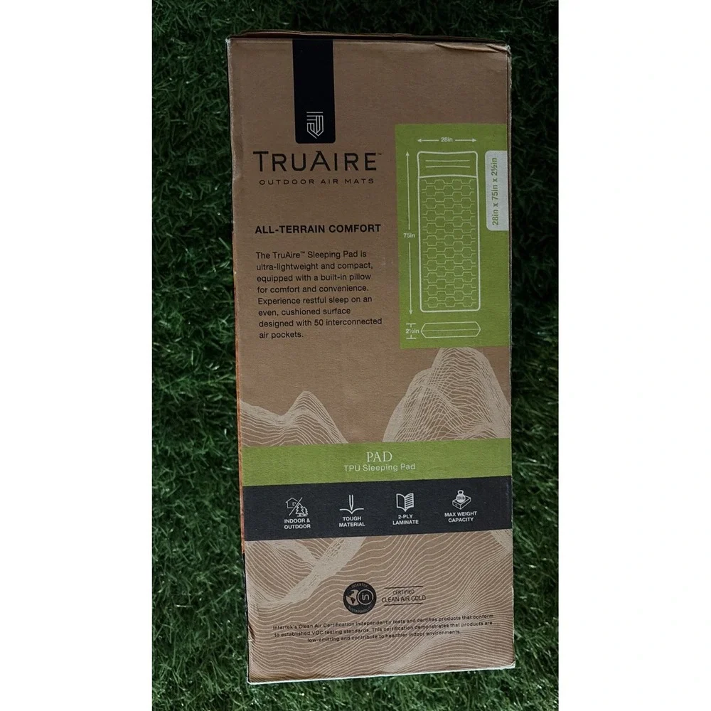 TRUAIRE Twin Ultra-Lightweight Outdoor Air Mat w/ Hand Held Mini USB Pump - New